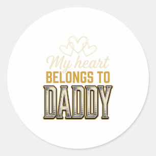 Sticker Rond Chemise de typographie vintage Mon cœur appartient