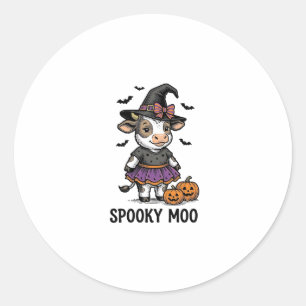 Sticker Rond Chemise de vache Halloween Art de gravure de génis