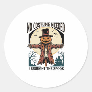 Sticker Rond Chemise d'épouvantail citrouille pour humour de co