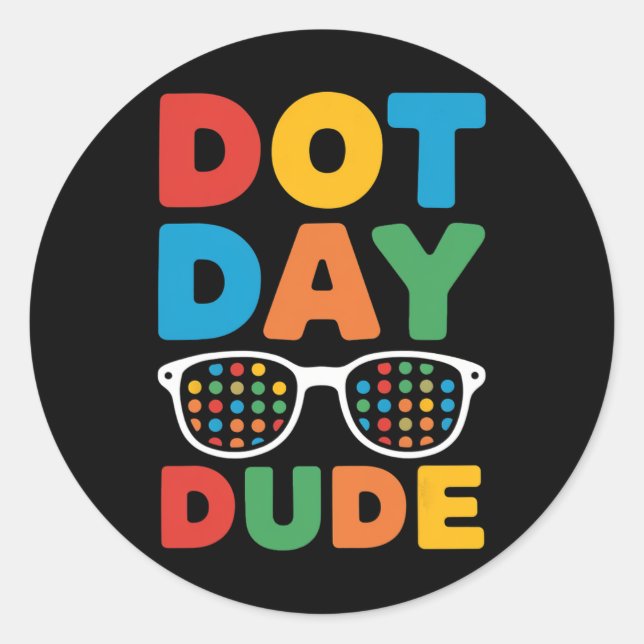 Sticker Rond Chemise Dot Day Pour Enfants Garçons Filles Jeunes (Devant)