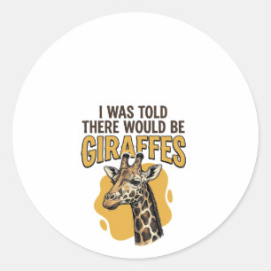 Sticker Rond Chemise drôle de gravure vintage de girafe_1