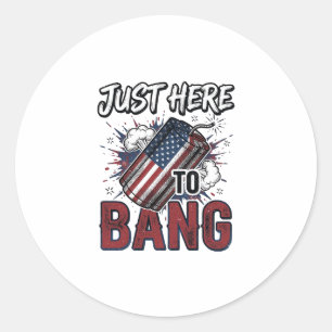 Sticker Rond Chemise drôle de pétard patriotique vintage 4 juil