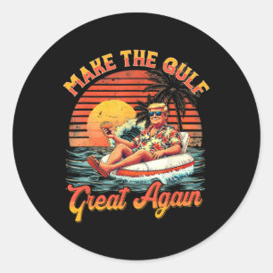 Sticker Rond Chemise drôle Trump Faire le Golfe Grand Trump Mer