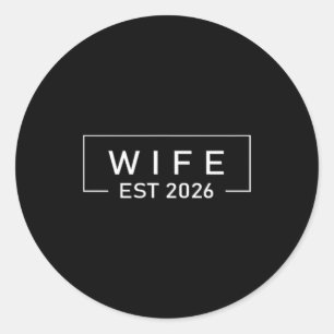 Sticker Rond Chemise Femme 2026 Juste Mariée Lune de Miel Maria
