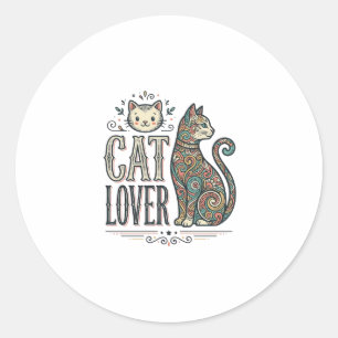 Sticker Rond Chemise graphique de style gravure pour amateur de