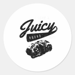 Sticker Rond Chemise Grill Bbq Amoureuse J'Aime Un Beurre Rond