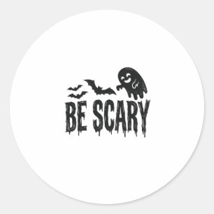 Sticker Rond Chemise Halloween Chauve-Souris Fantôme Vintage Ef