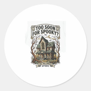 Sticker Rond Chemise Halloween précoce Design de maison hantée