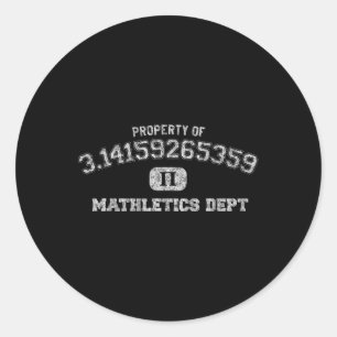 Sticker Rond Chemise Jour Pi 3.14 Pi Mathletics Dept Funny Gym