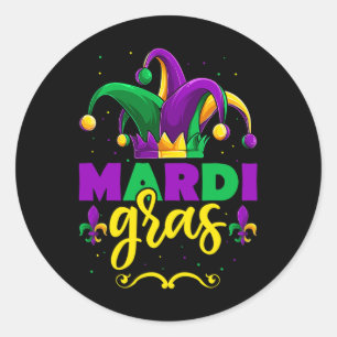 Sticker Rond Chemise Mardi Gras Jester