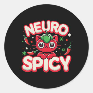 Sticker Rond Chemise Neurospicy - Autisme Neurodivergent Adhd A