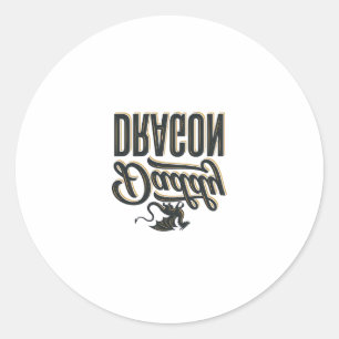 Sticker Rond Chemise Papa Dragon Gravure Vintage Design_1