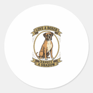 Sticker Rond Chemise pour amateur de Boxer avec gravure vintage