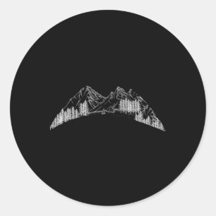 Sticker Rond Chemise pour grimpeur de montagne randonneur amour