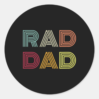 Sticker Rond Chemise Rétro Rad Papa Hommes Fête des Pères Vinta