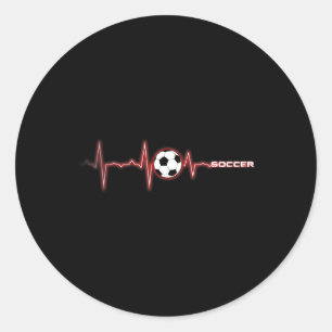 Sticker Rond Chemise Soccer Heartbeat - Soccer Ll Heartbeat