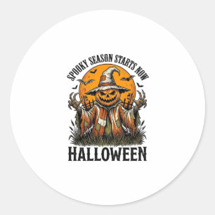 Sticker Rond Chemise sorcière citrouille épouvantail Halloween
