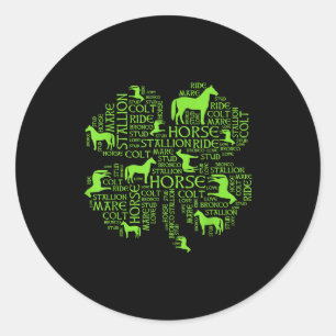 Sticker Rond Chemise St. Patrick Horse Iri - Tee Trèfle 