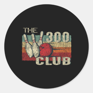 Sticker Rond Chemise T Club 300 Rétro Vintage - Bowling Parfait