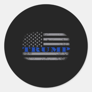 Sticker Rond Chemise T-shirt drapeau américain politique pro Tr