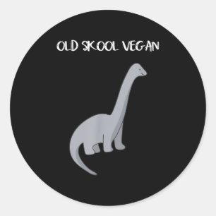 Sticker Rond Chemise T Vegan Drôle Avec Image Dinosaure