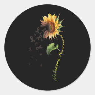 Sticker Rond Chemise tournesol de sensibilisation au mélanome
