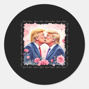 Sticker Rond Chemise Trump Est Mon Valentin - Trump Saint-Valen