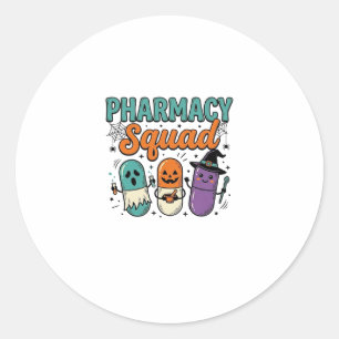Sticker Rond Chemise vectorielle vintage de l'équipe de pharmac