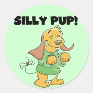 Sticker Rond Chemise verte Silly Pup Tshirts et cadeaux
