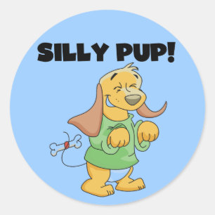 Sticker Rond Chemise verte Silly Pup Tshirts et cadeaux