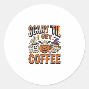 Sticker Rond Chemise vintage Halloween Café Épouvantable jusqu'