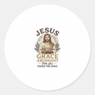Sticker Rond Chemise Vintage Jésus Bowling Graphique Chrétien_1