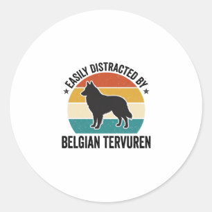 Sticker Rond Chemise vintage pour amateur de Tervuren belge_1