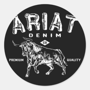 Sticker Rond Chemise Vintage pour femmes, Ariat Denim Bull, W