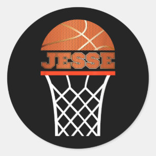 Sticker Rond Chemises de baseball _ nom personnalisé Jesse Grap