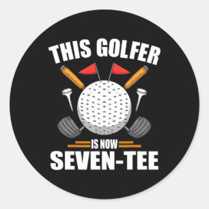 Sticker Rond Chemises De Golf Anniversaire Pour Hommes 70e Anné