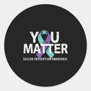 Sticker Rond Chemises de prévention des suicides Sensibilisatio