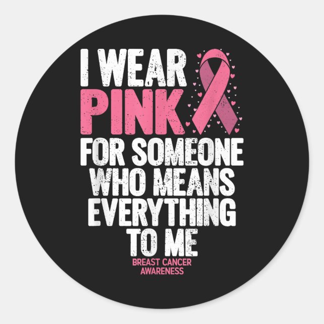 Sticker Rond Chemises de sensibilisation au cancer du sein pour (Devant)