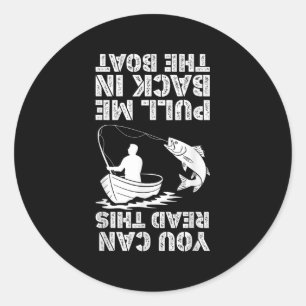 Sticker Rond Chemises drôles de pêche pour hommes garçons papa