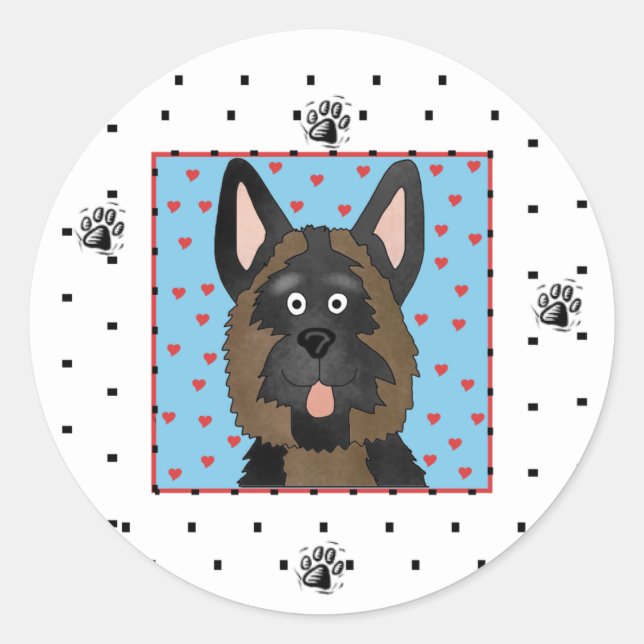 Sticker Rond Chemises et cadeaux bergers allemands (Devant)
