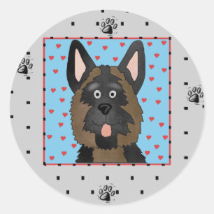Sticker Rond Chemises et cadeaux bergers allemands