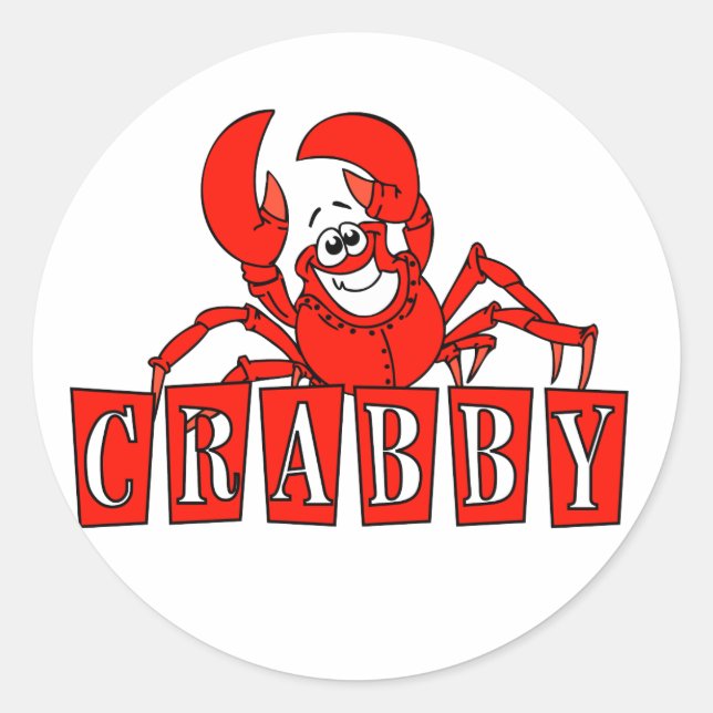 Sticker Rond Chemises et cadeaux Crabby (Devant)