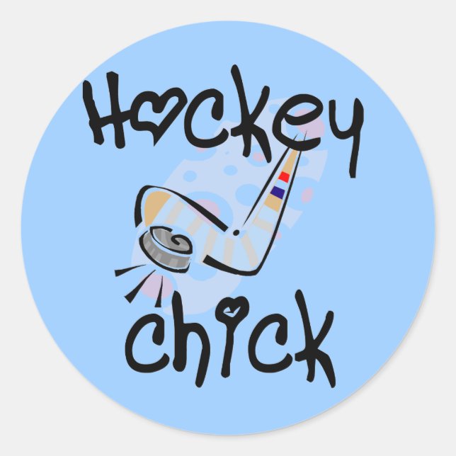 Sticker Rond Chemises et cadeaux de poussette de hockey (Devant)