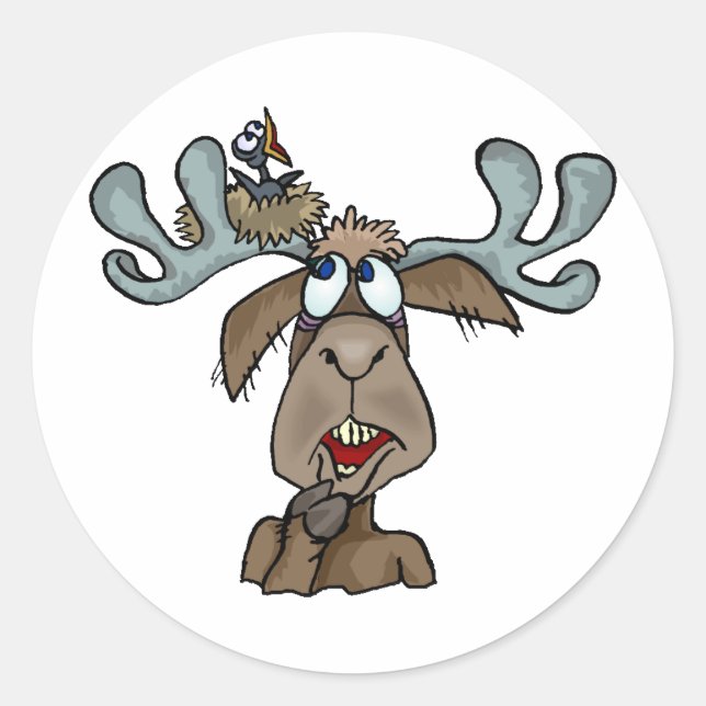 Sticker Rond Chemises et cadeaux d'orignaux 65 (Devant)
