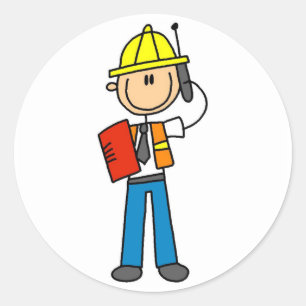 Sticker Rond Chemises et cadeaux du contremaître de constructio