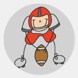 Sticker Rond Chemises et cadeaux du joueur de football rouge