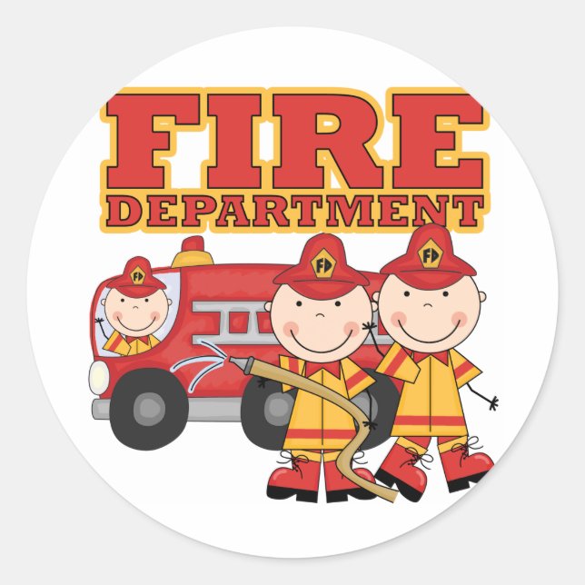 Sticker Rond Chemises et cadeaux du service des incendies (Devant)