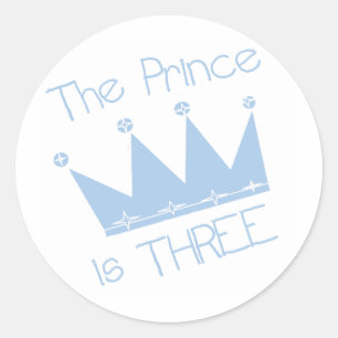 Sticker Rond Chemises et cadeaux Prince Crown 3e anniversaire