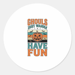 Sticker Rond Chemises Halloween Les vieux fantômes veulent just
