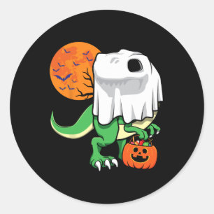 Sticker Rond Chemises Halloween pour garçons hommes dinosaure T